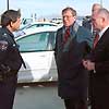 U.S. Customs Commissioner Raymond Kelly and Sen. Pete Domenici (R-NM) meet with Norm Bebon the Port Director of the Columbus New Mexico port of entry.