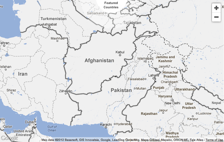 Afghanistan and Pakistan Map