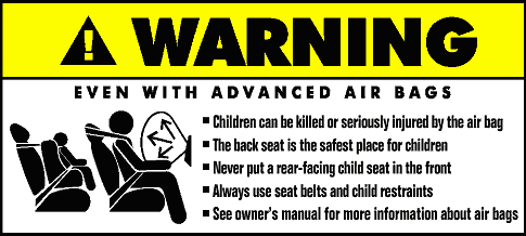 Advanced Air Bag Warning Label