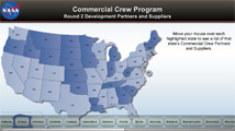 Commercial Crew Program interactive map of the U.S.