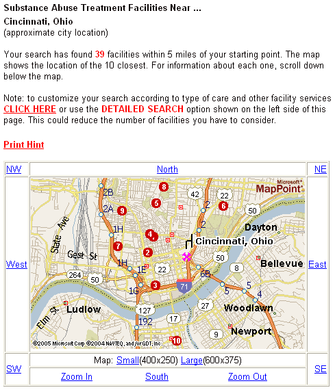 Figure 1. Sample Map Generated by Quick Search
