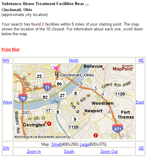 Figure 3. Sample Map Generated by Detailed Search