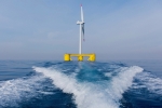 Principle Power's wind float prototype in Portugal. The company was recently awarded an Energy Department grant to support a 30 megawatt floating offshore wind farm near Oregon's Port of Coos Bay. | Photo courtesy of Principle Power. 