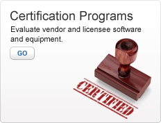 Certification Programs. Evaluate vendor and licensee software and equipment. Photo of a stamp and the word certified stamped.Go.