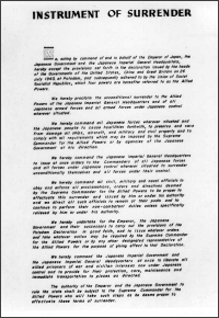 Instrument of Surrender First Page