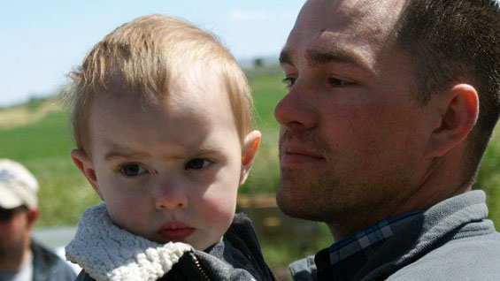 Staff Sergeant Romesha and his son Colin