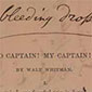 Letter and corrected reprint of Walt Whitman's 'O Captain, My Captain' with comments by author