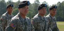 Soldiers march during graduation from basic combat training