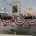 The new USGS ship R/V Kaho is formally dedicated.