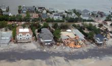 Aerial views of the damage caused by Hurricane Sandy to the New Jersey coast