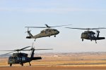 Roaring booms of powerful helicopter engines announced the arrival of the first 4th...