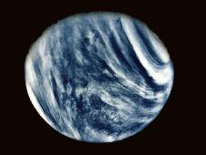 Made using an ultraviolet filter in its imaging system, the photo has been color-enhanced to bring out Venus's cloudy atmosphere as the human eye would see it.