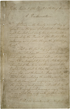 Emancipation Proclamation, page 1