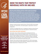 OCR Fact Sheet: Your Rights as a Person with HIV or AIDS