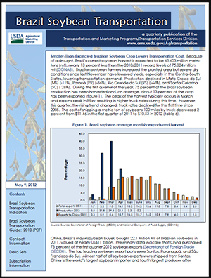 Cover of Brazil Soybean Transportation Indicators Report