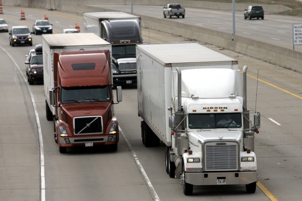 Trucks on the road