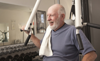 Older man working out