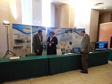 Members of the Naval Meteorology and Oceanography Command, National Oceanic and Atmospheric Administration  and National Geospatial-Intelligence Agency exhibit at the XVIIIth International Hydrographic Conference (IHC) in Monaco. The conference which started today and runs through April 27, is hosted every five years in Monaco by the International Hydrographic Organization, an intergovernmental organization established in 1921 to support safety of navigation and the protection of the marine environment.  120423-N-LS434-024