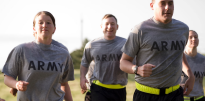 Army soldiers running