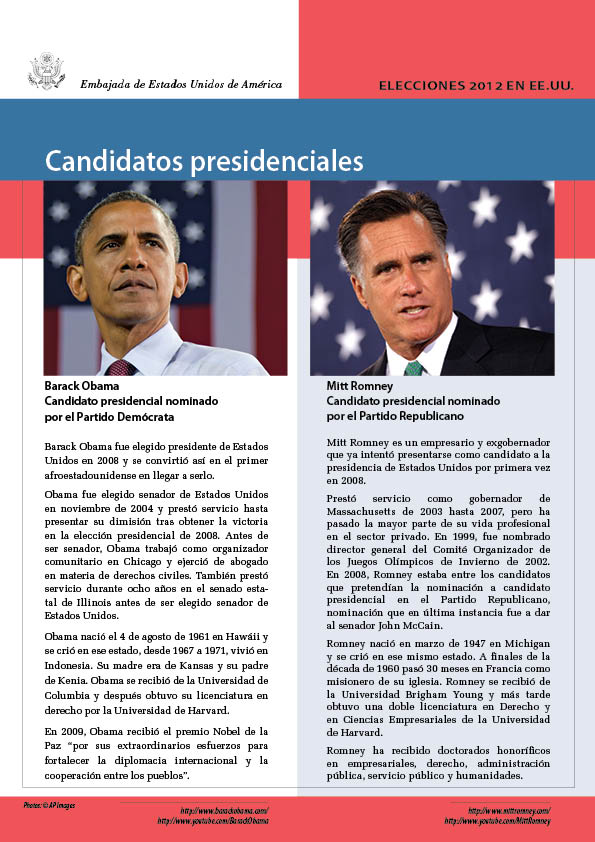 Candidatos presidenciales y biografías de la campaña