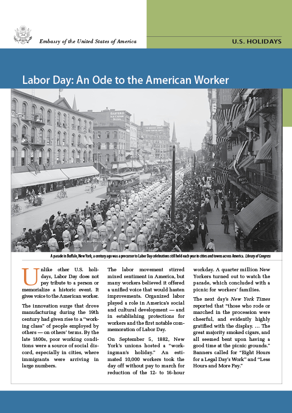 Día del Trabajo exalta a trabajadores de EE. UU.