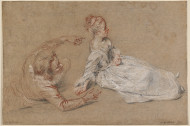 IMAGE: AAntoine Watteau, Couple Seated on the Ground, c. 1716, The Armand Hammer Collection1