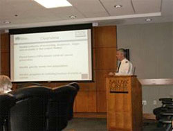 Photograph of Dr. Sean Altekruse leading a discussion.