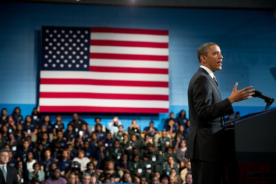 President Obama at the Hyde Park Career Academy Chicago, Illinois, Feb. 15, 2013