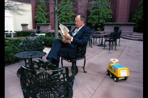 George Bush Reviews his Speech at Blair House Prior to his Inauguration