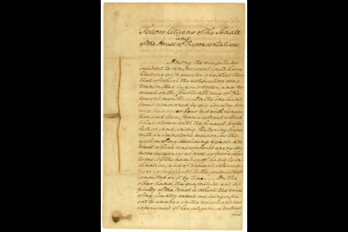 Page One of George Washington’s First Inaugural Address