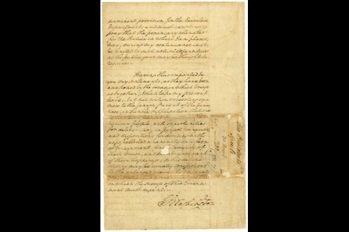 Page Eight of George Washington’s First Inaugural Address