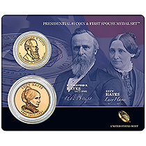 2011 PRES $1 COIN & FS MDL SET- R HAYES