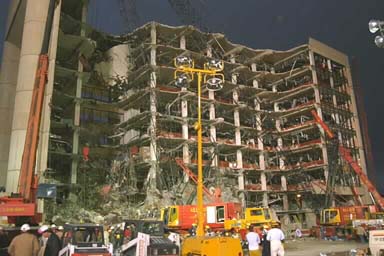 Bomb damage at the Federal Building in Oklahoma City