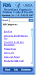 Hydrolyzed Vegetable Protein Product Recall Widget