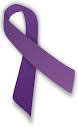 Purple ribon for Domestic Violence Awareness Month.