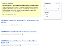 RSS Feed de los CDC sobre la influenza