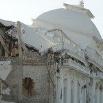 Close-up of the ruins of the Presidential Palace