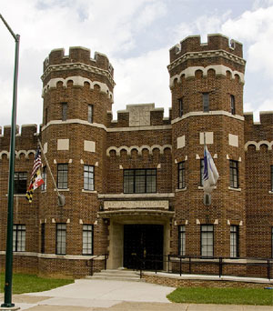 Photograph of the converted National Guard Armory building in Hagerstown, Maryland.