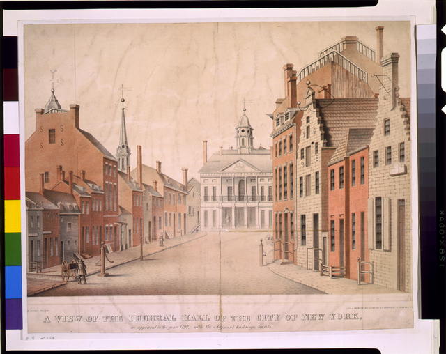 A view of the Federal Hall of the City of New York, as appeared in the year 1797; with the adjacent buildings thereto