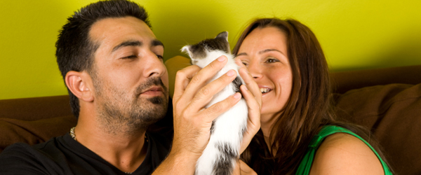 A family with their kitten