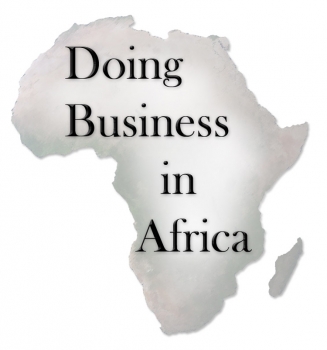 Map of Africa with text "Doing Business in Africa"