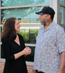 USICH Barbara Poppe, Executive Director of the U.S. Interagency Council on Homelessness, talks with Landau Murphy, a resident of The Commons at Buckingham—a permanent supportive housing project in Columbus, Ohio.