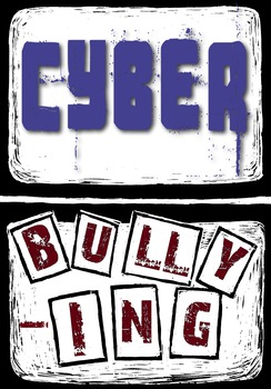 The words "cyber bullying" show up on a computer screen.