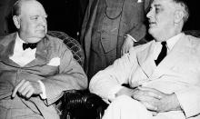 Churchill and FDR at Second Washington Conference