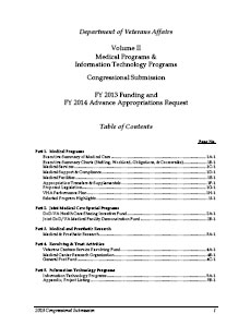 VA's budget, Volume II:  Medical Programs and Information Technology