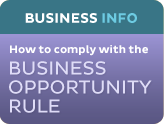 Business Info: How to comply with the Business Opportunity Rule
