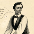 Detail of a political cartoon showing Abraham Lincoln.