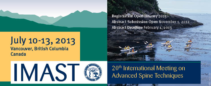 2013 IMAST: 20th International Meeting on Advance Spine Tchniques