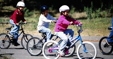 Photo of children cycling