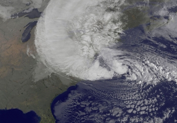 Satellite view of Hurricane Sandy, 10-29-12